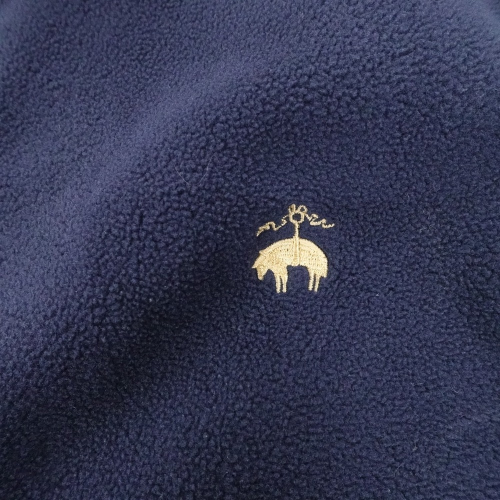 Brooks Brothers Fleece Vest Mens L Navy Blue Full Zip Golden Preppy Golf Casual - Picture 8 of 11
